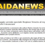 AidaNews.it “Cortinametraggio: premio speciale Regione Veneto al regista padovano Carlo Fracanzani”